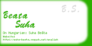 beata suha business card